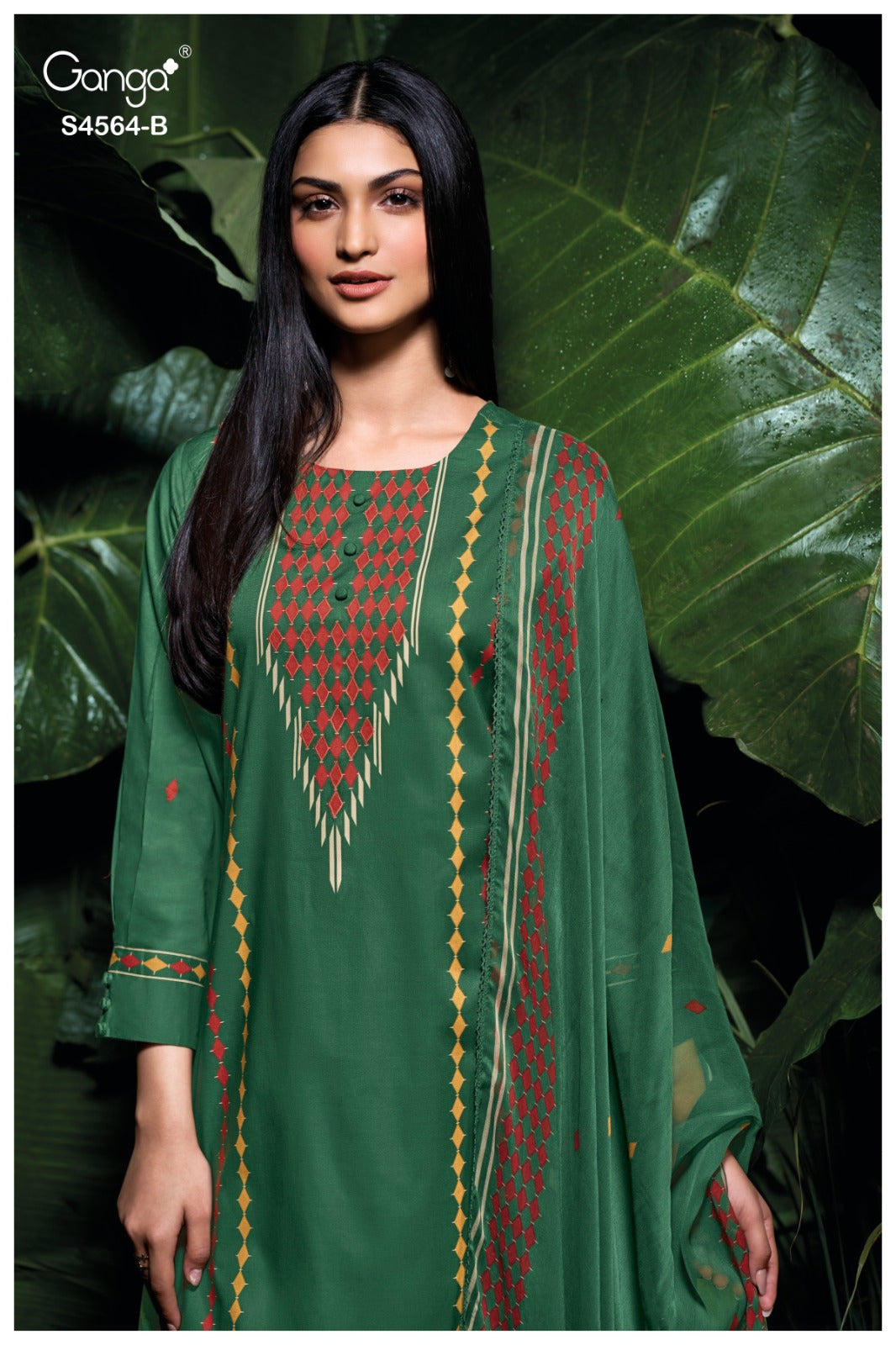 Aaeva 4564 Ganga Cotton Satin Plazzo Style Suits Supplier India