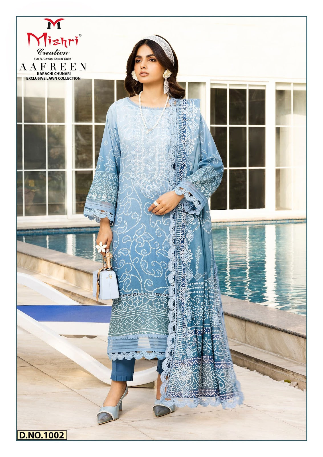 Aafreen Lawn Collection Mishri Cotton Karachi Readymade Suits Exporter