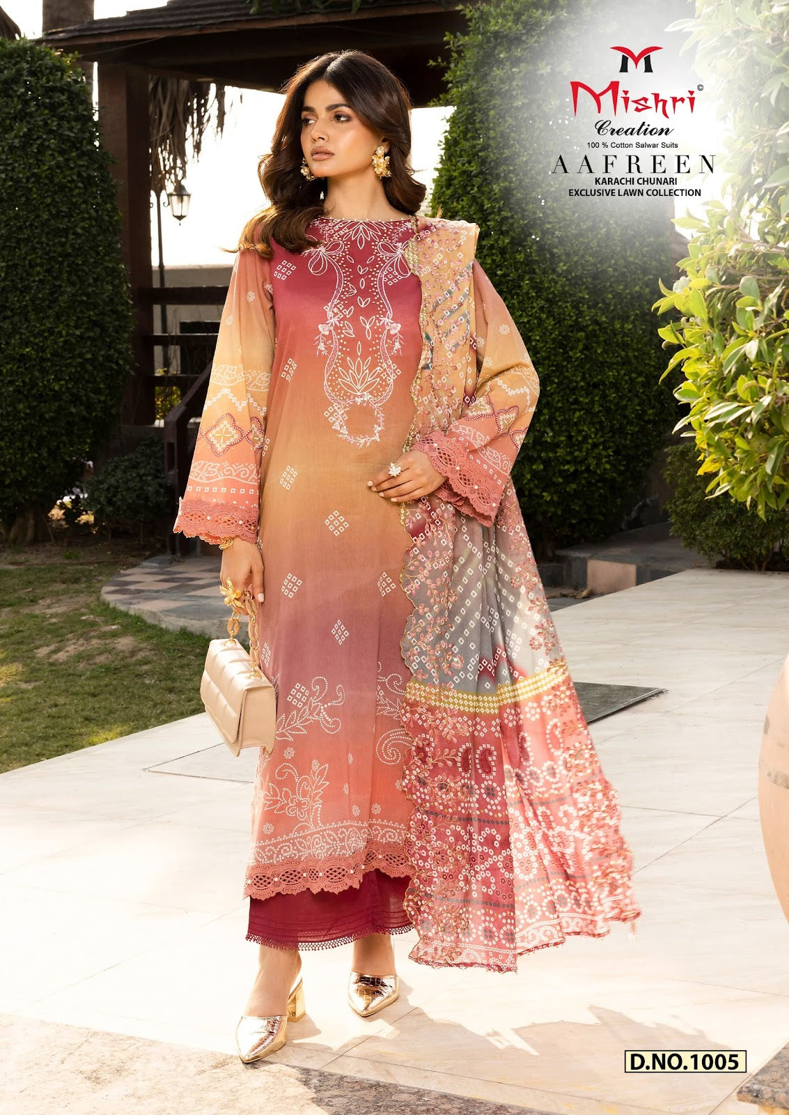 Aafreen Lawn Collection Mishri Cotton Karachi Readymade Suits Exporter