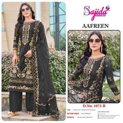 Aafreen 1073 Sajida Organza Pakistani Salwar Suits Wholesale Rate