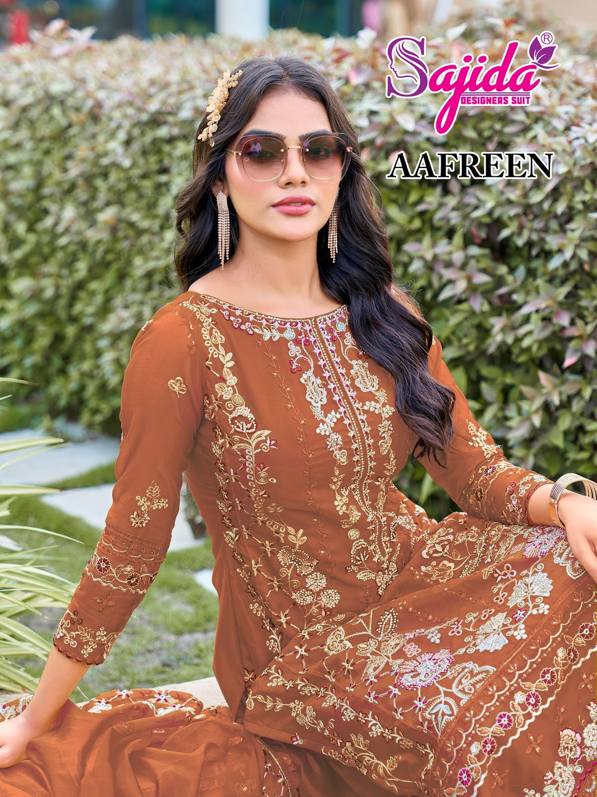 Aafreen 1073 Sajida Organza Pakistani Salwar Suits Wholesale Rate
