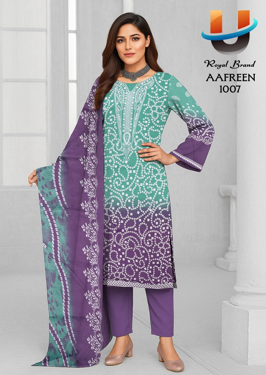 Aafreen Vol 1 Royal Brand Cotton Karachi Salwar Suits Wholesaler