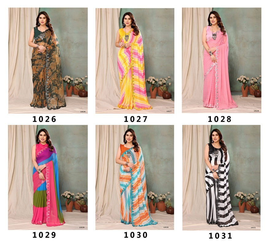 Aafreen Vol 4 Tejasvee Georgette Sarees Exporter India