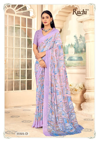Aahana 5 Ruchi Chiffon Sarees Wholesaler Ahmedabad