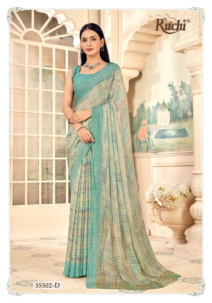 Aahana 5 Ruchi Chiffon Sarees Wholesaler Ahmedabad