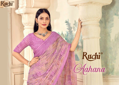 Aahana 5 Ruchi Chiffon Sarees Wholesaler Ahmedabad