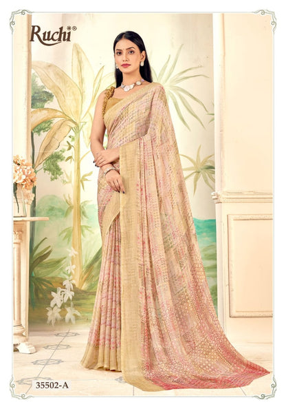Aahana 5 Ruchi Chiffon Sarees Wholesaler Ahmedabad