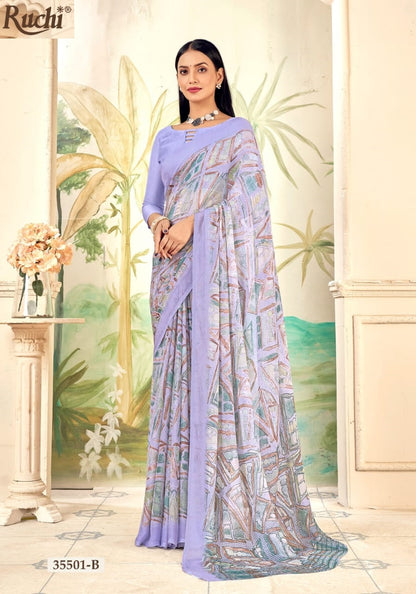 Aahana 5 Ruchi Chiffon Sarees Wholesaler Ahmedabad