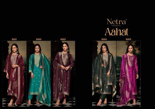 Aahat Netra Silk Pant Style Suits Exporter Gujarat