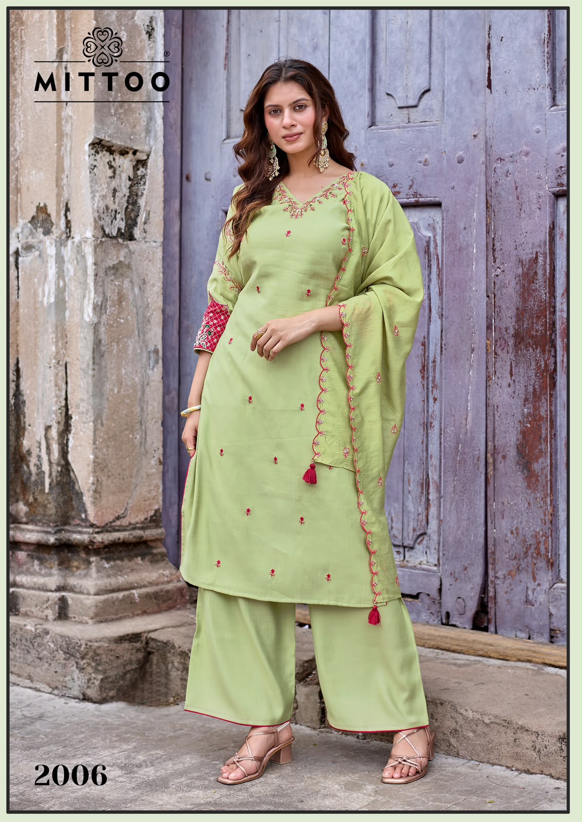 Aaika Mittoo Viscose Weaving Readymade Plazzo Style Suits Manufacturer Gujarat