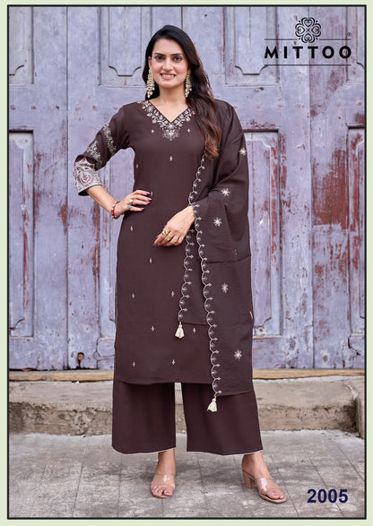 Aaika Mittoo Viscose Weaving Readymade Plazzo Style Suits Manufacturer Gujarat
