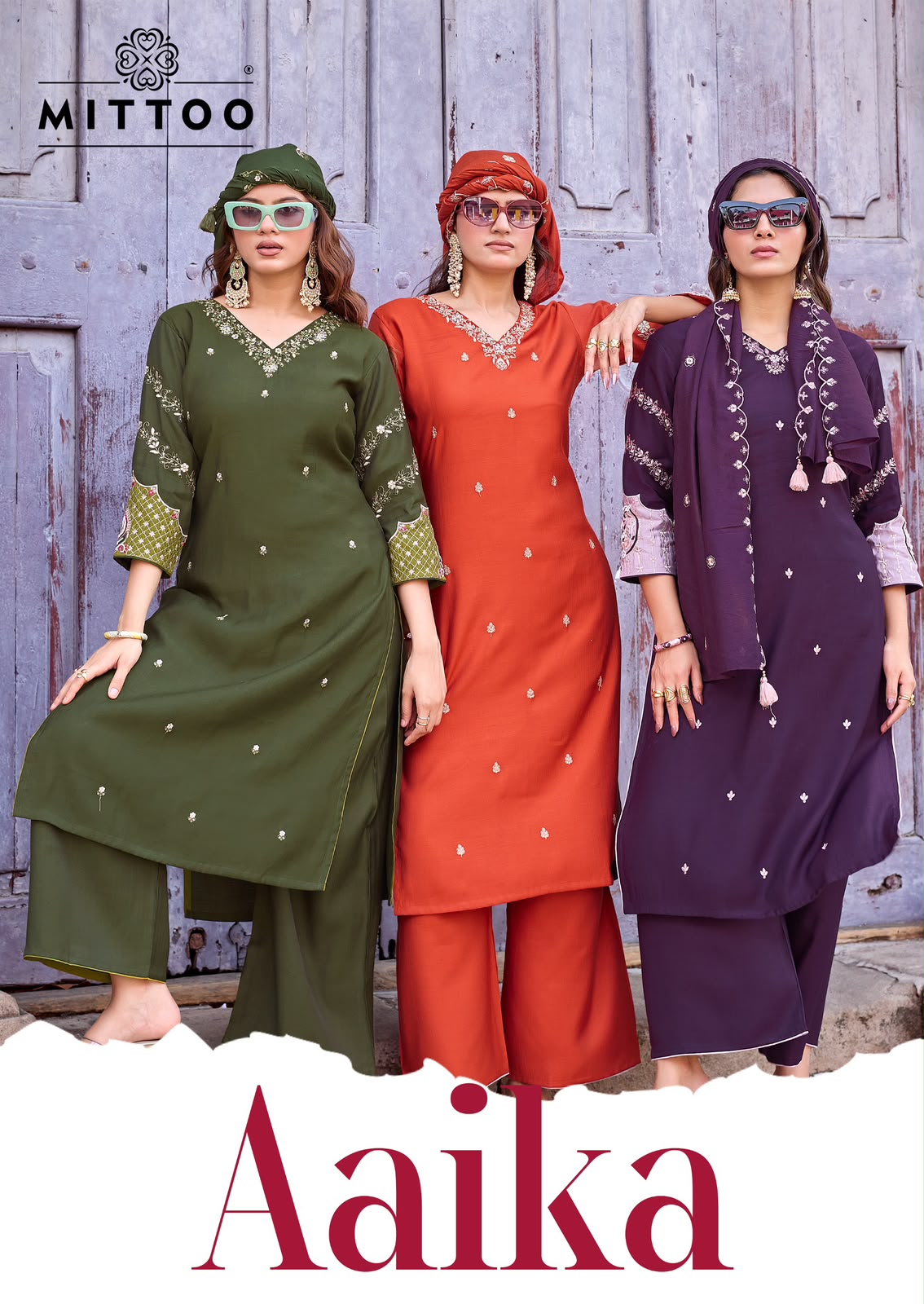 Aaika Mittoo Viscose Weaving Readymade Plazzo Style Suits Manufacturer Gujarat