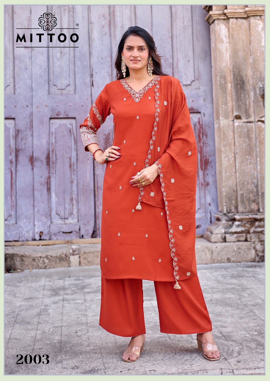 Aaika Mittoo Viscose Weaving Readymade Plazzo Style Suits Manufacturer Gujarat
