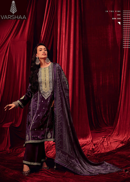 Aaina Varshaa Velvet Suits Wholesaler Gujarat