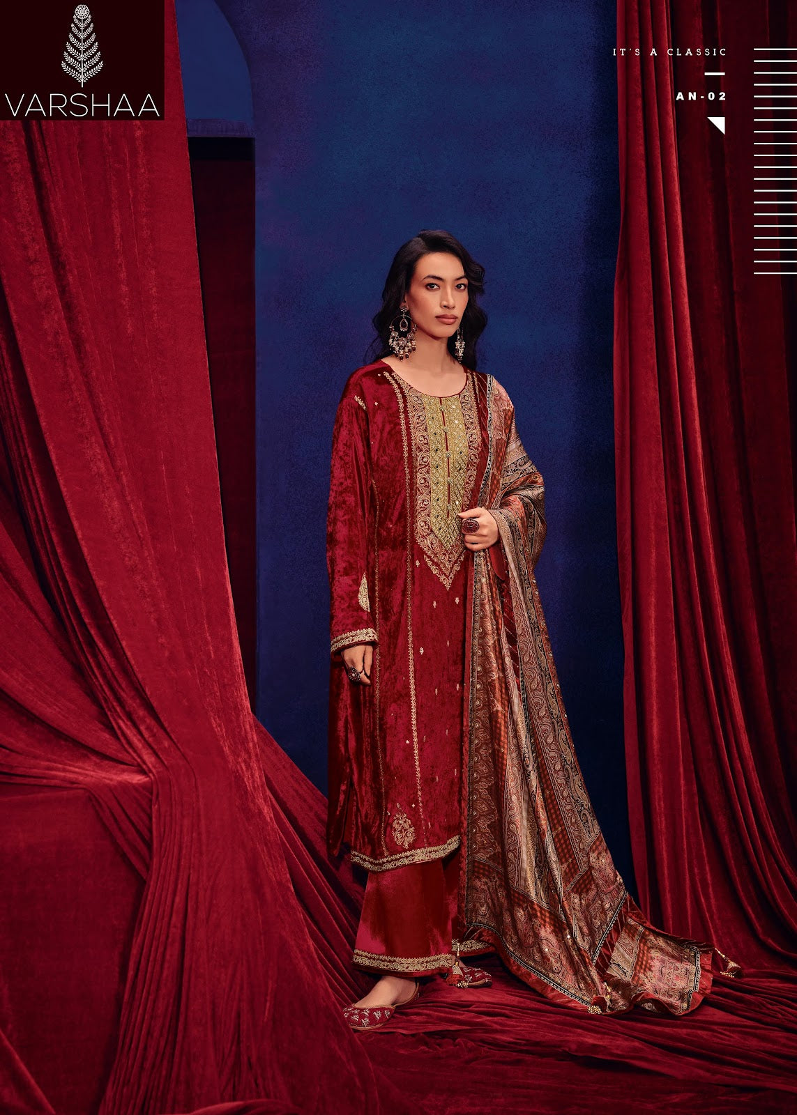 Aaina Varshaa Velvet Suits Wholesaler Gujarat