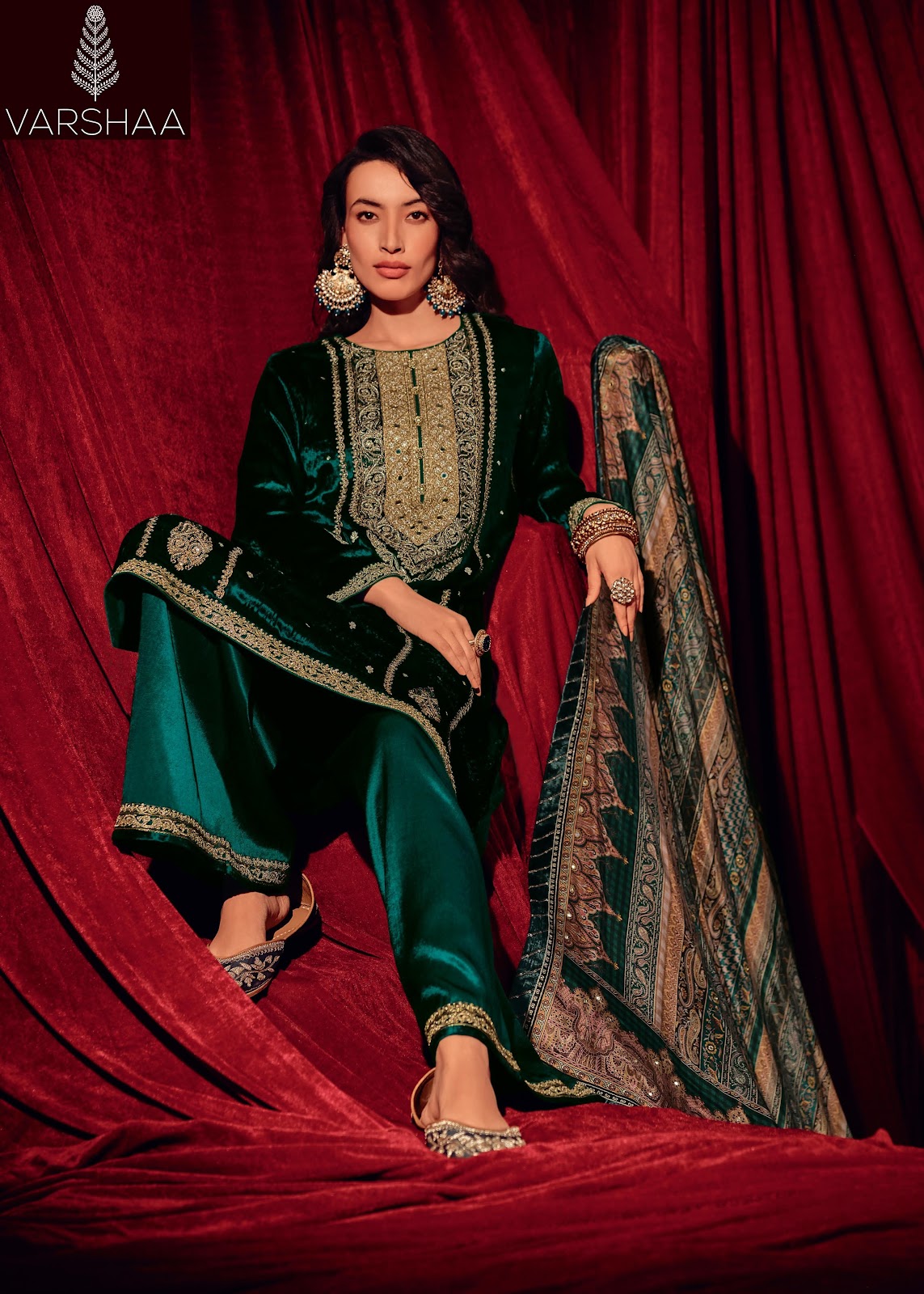 Aaina Varshaa Velvet Suits Wholesaler Gujarat