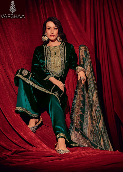 Aaina Varshaa Velvet Suits Wholesaler Gujarat