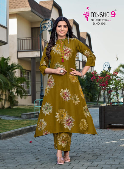 Aaira Vol 1 Mystic 9 Vertican Kurti Pant Set Wholesaler Ahmedabad