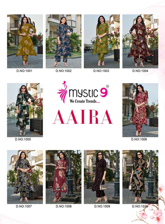 Aaira Vol 1 Mystic 9 Vertican Kurti Pant Set Wholesaler Ahmedabad