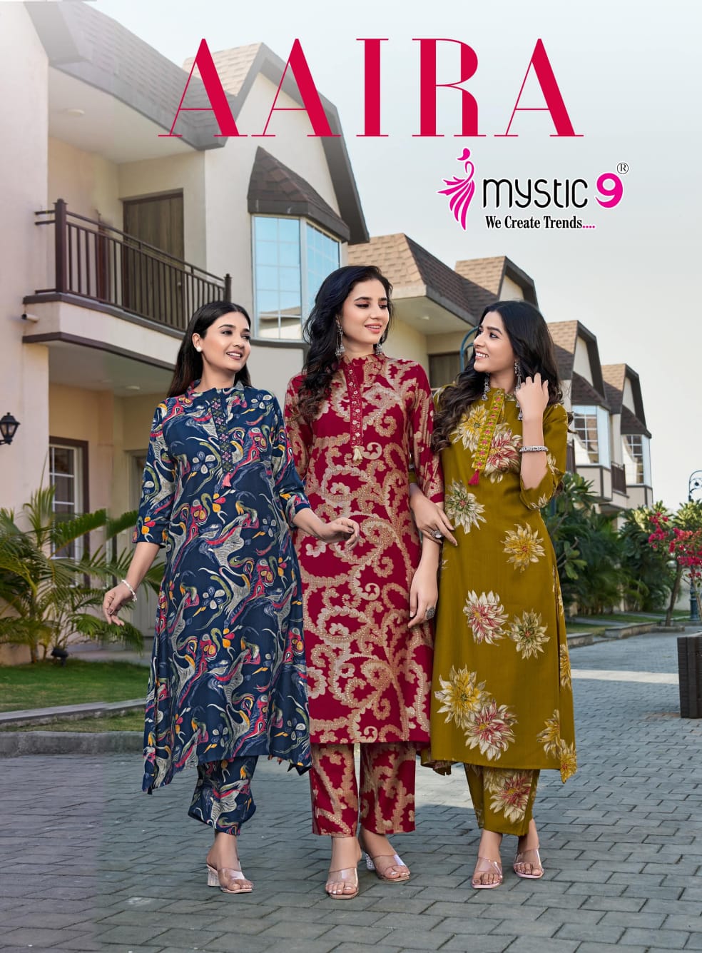 Aaira Vol 1 Mystic 9 Vertican Kurti Pant Set Wholesaler Ahmedabad