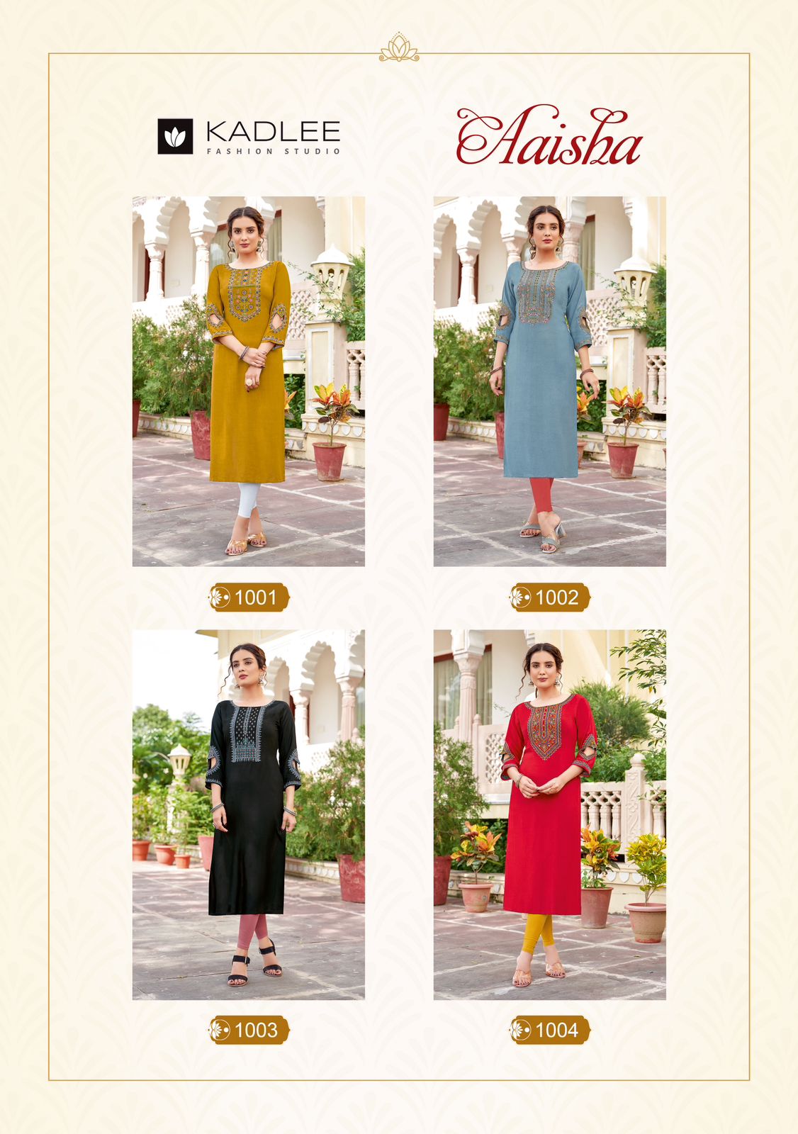 Aaisha Kadlee Heavy Rayon Long Straight Kurti Exporter Gujarat