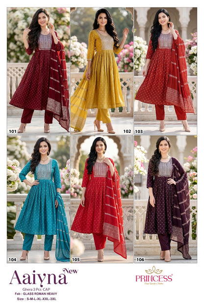 Aaiyna Princess Creation Roman Readymade Anarkali Suits Supplier India
