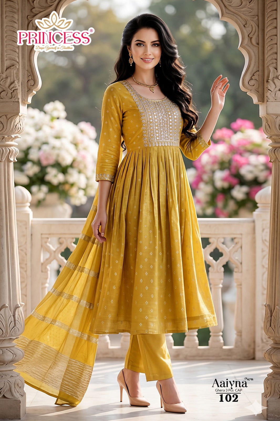 Aaiyna Princess Creation Roman Readymade Anarkali Suits Supplier India