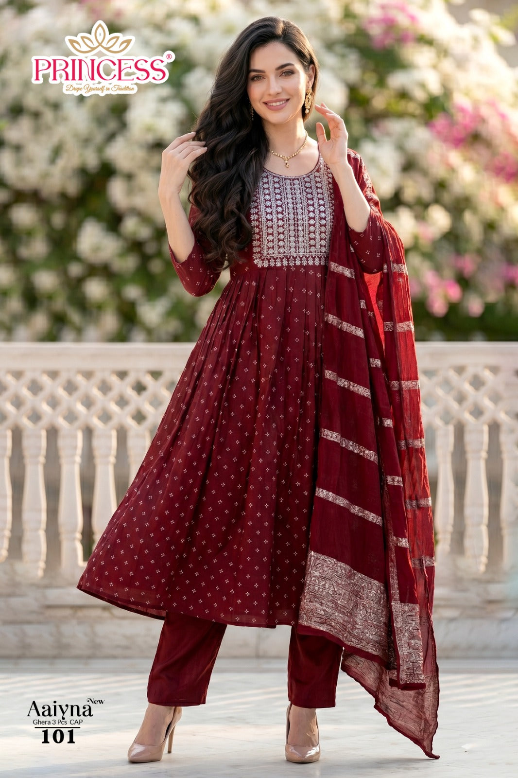 Aaiyna Princess Creation Roman Readymade Anarkali Suits Supplier India