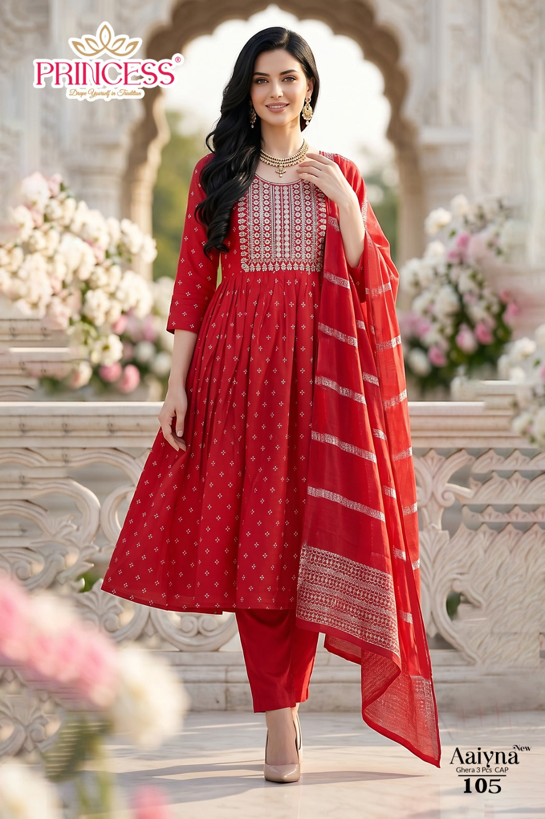 Aaiyna Princess Creation Roman Readymade Anarkali Suits Supplier India