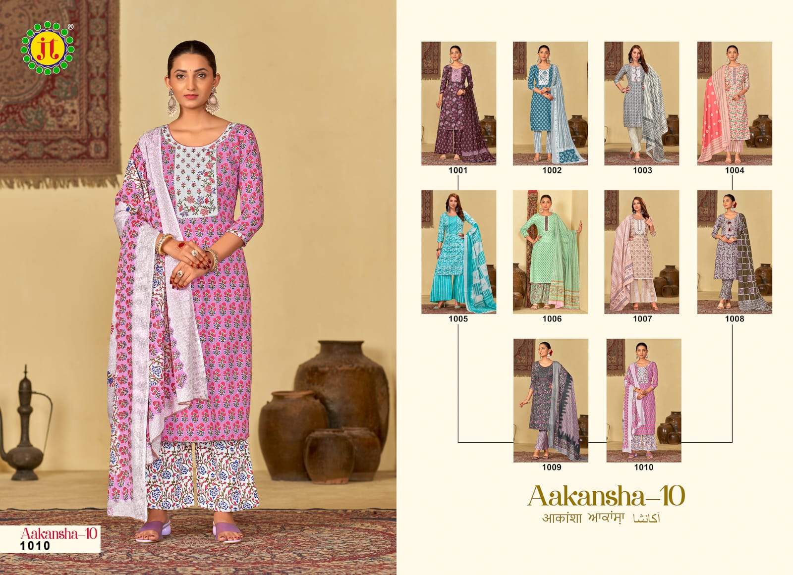 Aakansha Vol 10 Jt Lawn Cotton Plazzo Style Suits