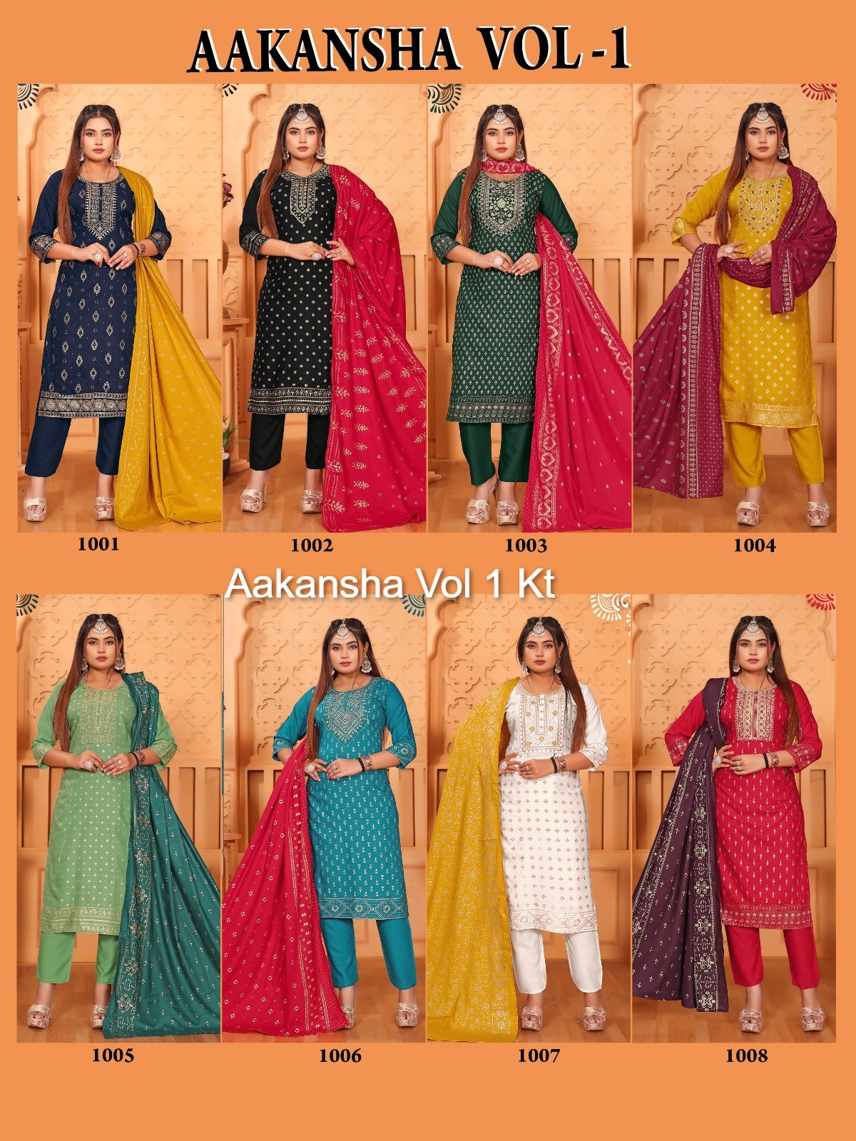 Aakansha Vol 1 Kt Rayon 14Kg Readymade Pant Style Suits Supplier Ahmedabad