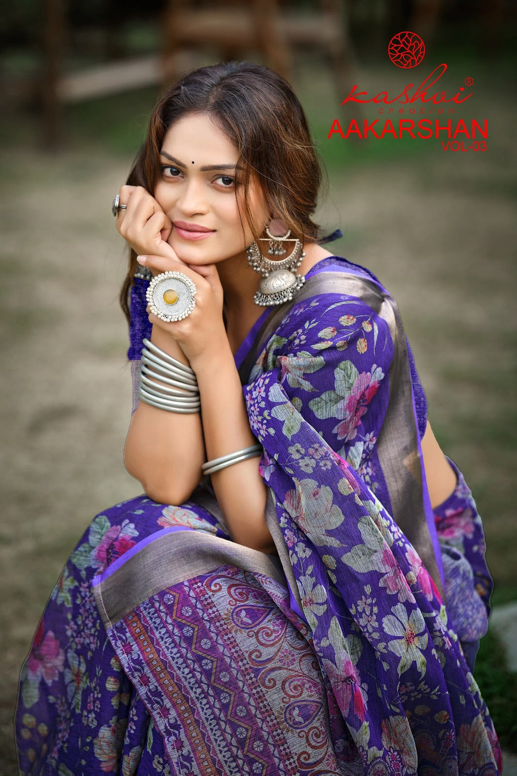 Aakarshan Vol 3 Kashvi Creation Linen Sarees Supplier Gujarat
