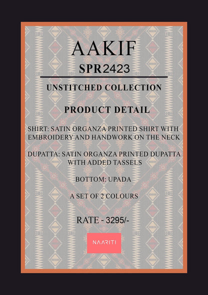 Aakif Naariti Organza Pant Style Suits Supplier Gujarat