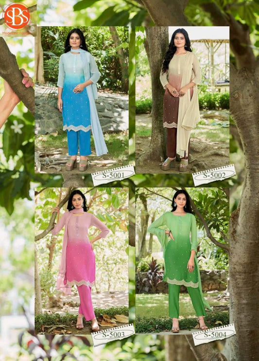 Aakriti Sbs Georgette Readymade Pant Style Suits Wholesale