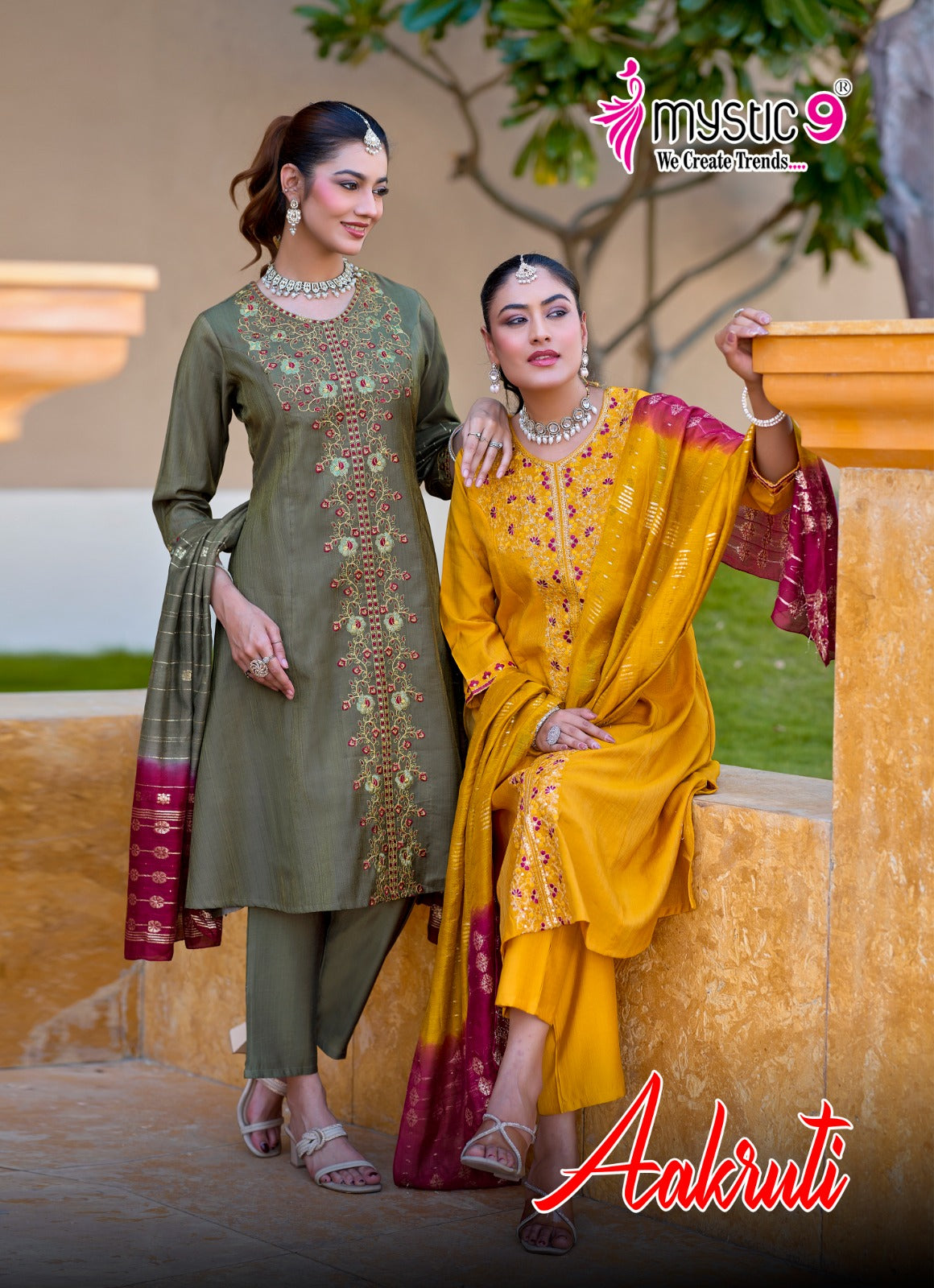 Aakruti Vol 1 Mystic 9 Vertican Readymade Anarkali Suits Wholesale Rate