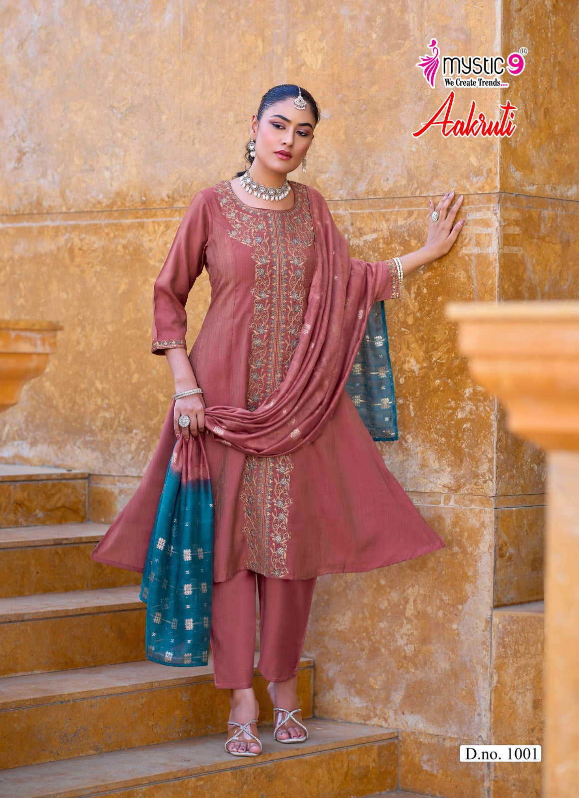 Aakruti Vol 1 Mystic 9 Vertican Readymade Anarkali Suits Wholesale Rate