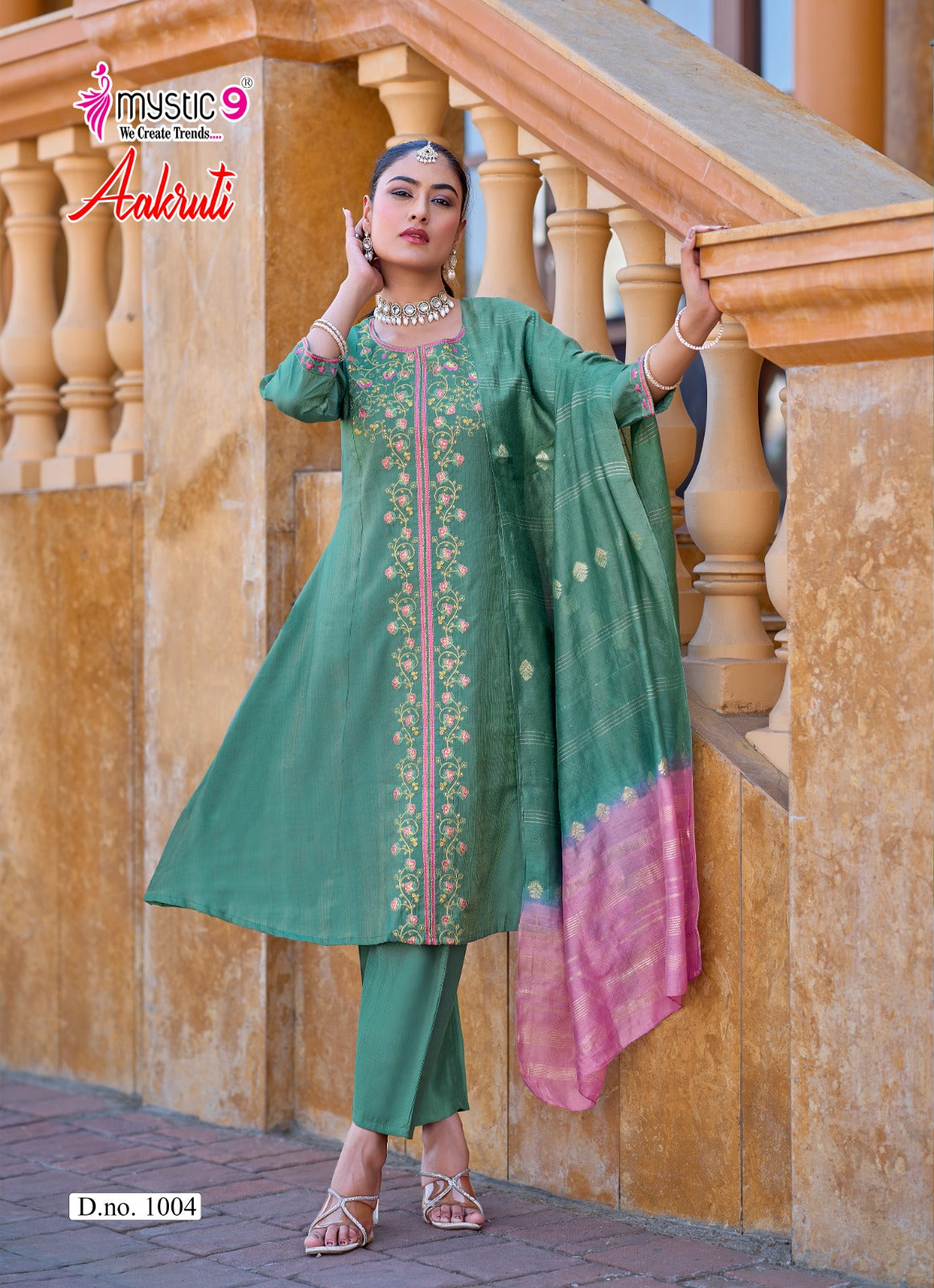 Aakruti Vol 1 Mystic 9 Vertican Readymade Anarkali Suits Wholesale Rate