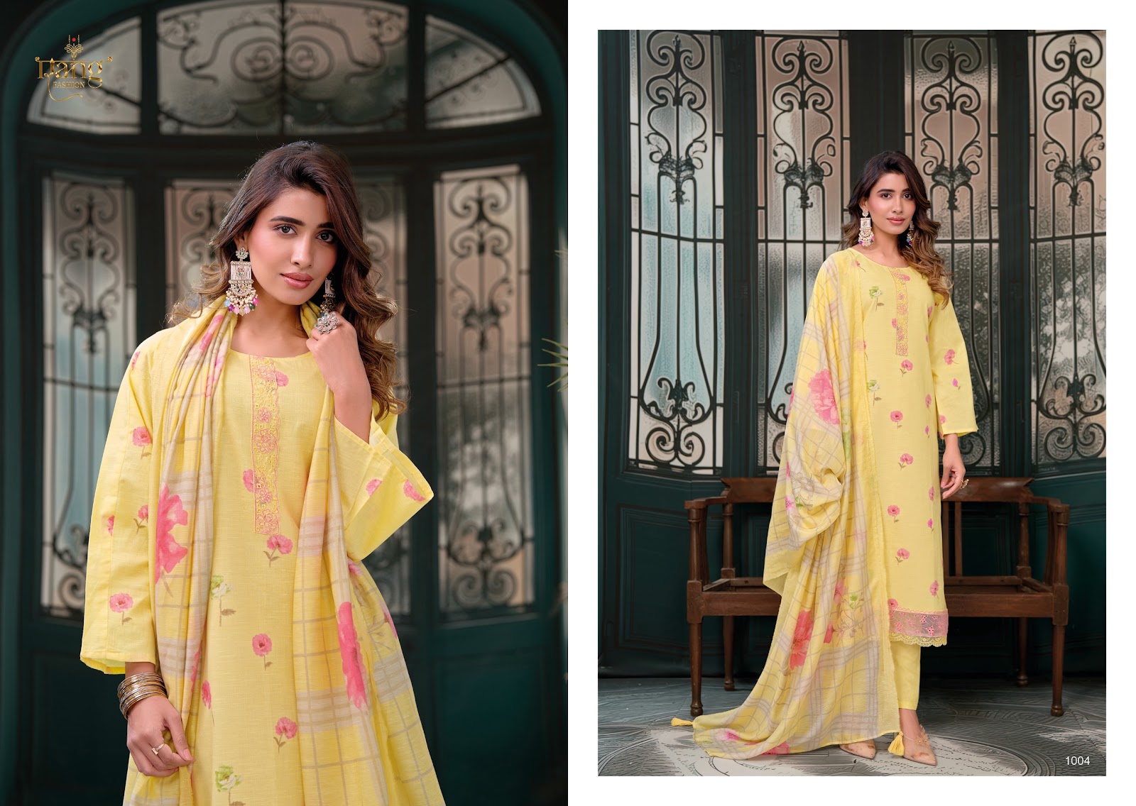 Aaleen Rang Fashion Viscose Linen Pant Style Suits Supplier India