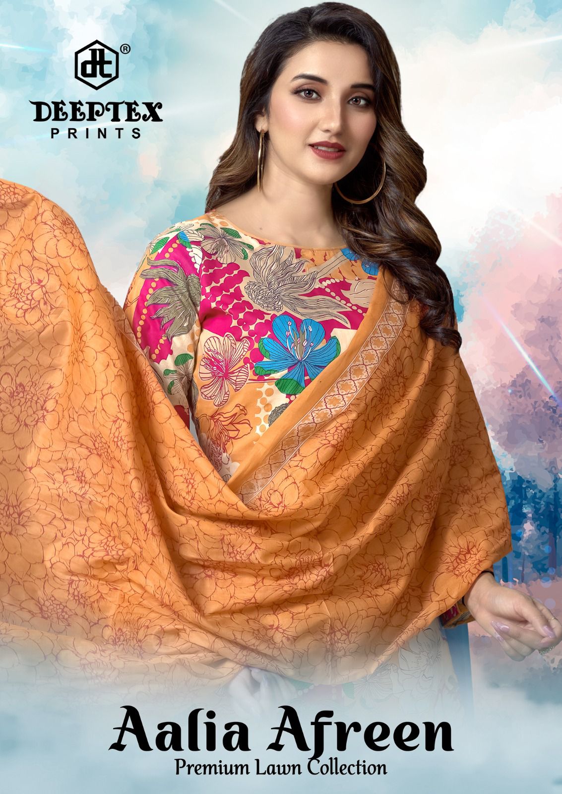 Aalia Afreen Premium Lawn Collection Deeptex Prints Cotton Karachi Salwar Suits Manufacturer Gujarat