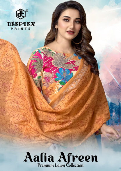 Aalia Afreen Premium Lawn Collection Deeptex Prints Cotton Karachi Salwar Suits Manufacturer Gujarat