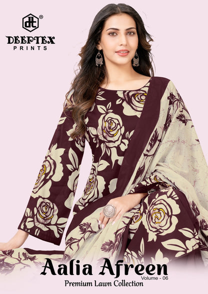 Aalia Afreen Vol 6 Deeptex Prints Cotton Karachi Salwar Suits Supplier Gujarat