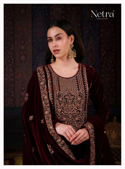 Aaliya Netra Premium Silk Velvet Suits Manufacturer India