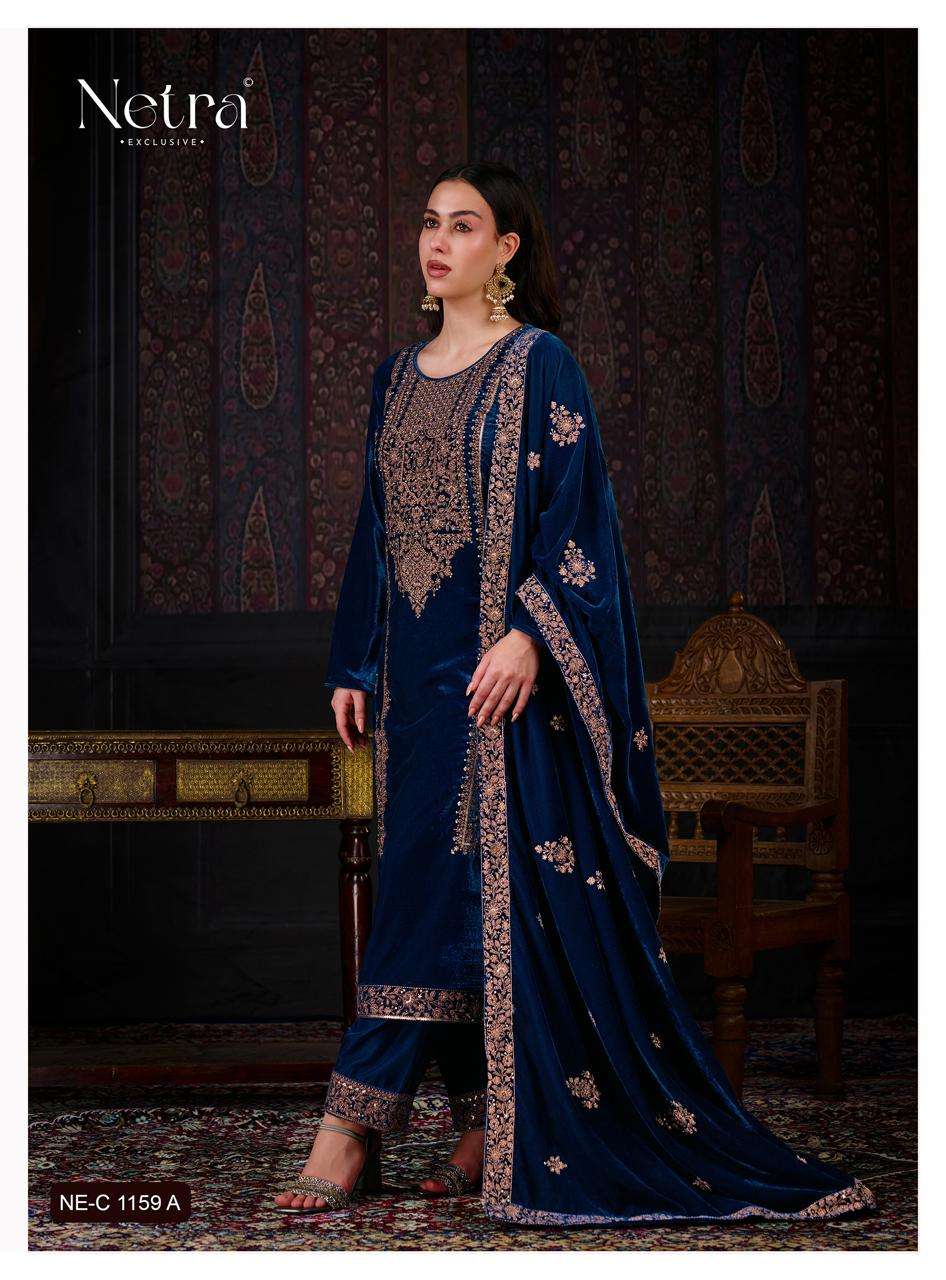 Aaliya Netra Premium Silk Velvet Suits Manufacturer India