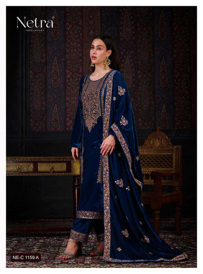 Aaliya Netra Premium Silk Velvet Suits Manufacturer India
