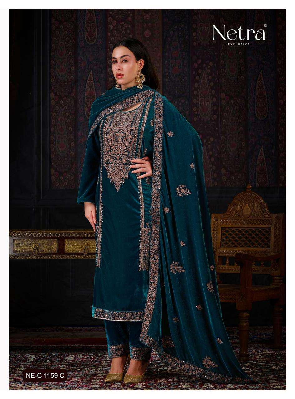 Aaliya Netra Premium Silk Velvet Suits Manufacturer India