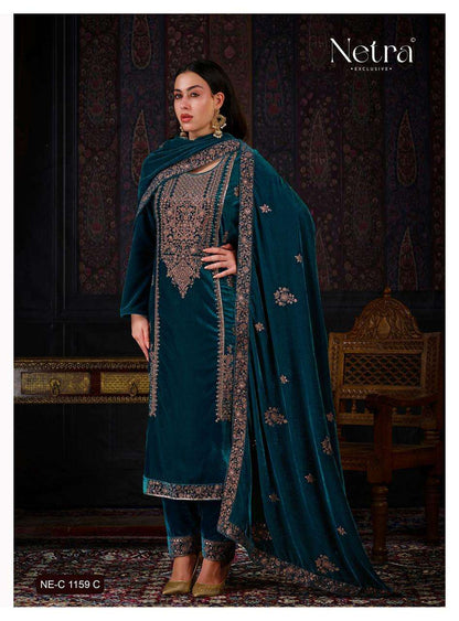 Aaliya Netra Premium Silk Velvet Suits Manufacturer India
