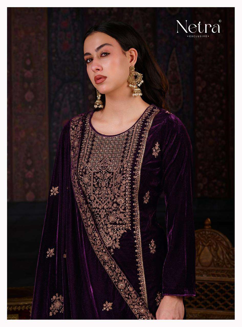 Aaliya Netra Premium Silk Velvet Suits Manufacturer India