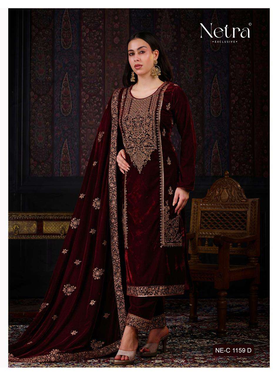 Aaliya Netra Premium Silk Velvet Suits Manufacturer India