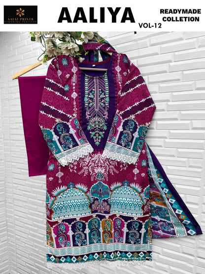 Aaliya Vol 12 Aaliz Prints Cotton Karachi Readymade Suits Supplier