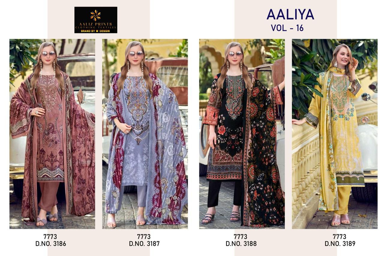 Aaliya Vol 16 Aaliz Prints Cotton Karachi Salwar Suits Exporter